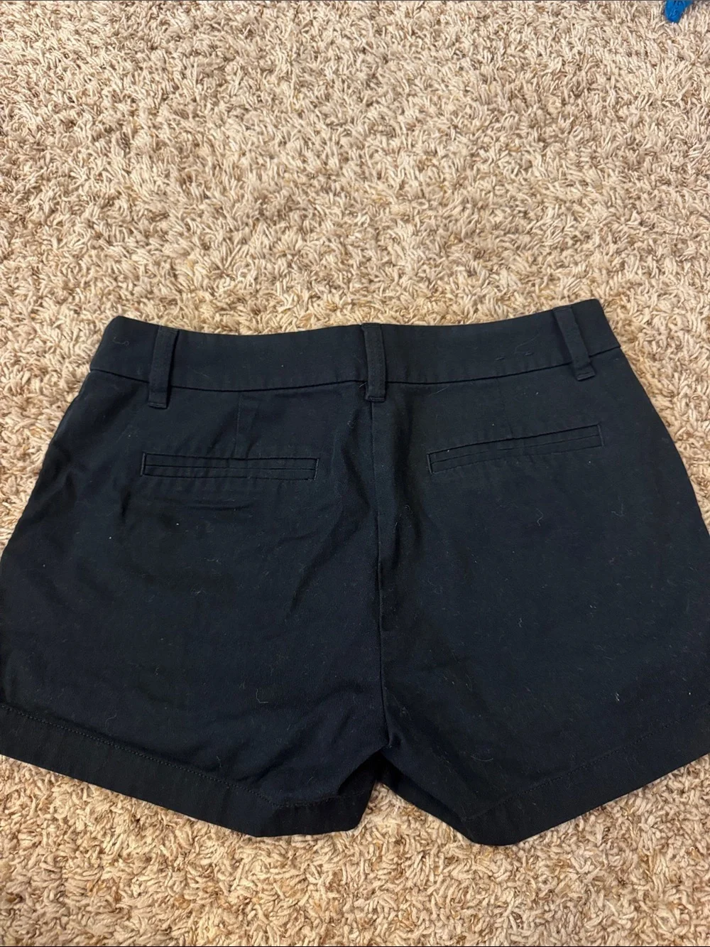 J. Crew Black Tailored Cotton Bermuda Shorts
